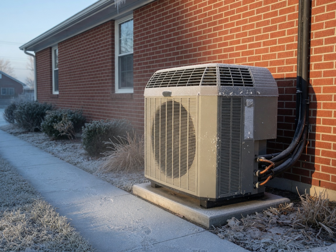 Heat pump operating in cold winter weather